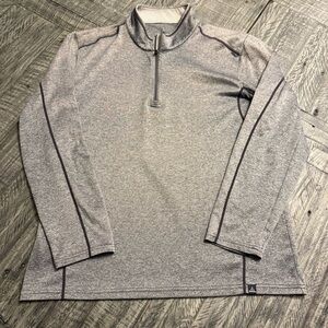 Prana Breathe 1/4 Zip‎ Mens XL Long Sleeve Pullover Heather Gray